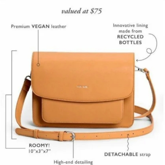 Pixie Mood Zoe Crossbody Vegan  Leather Bag With Removable Strap Light Brown - Picture 4 of 12